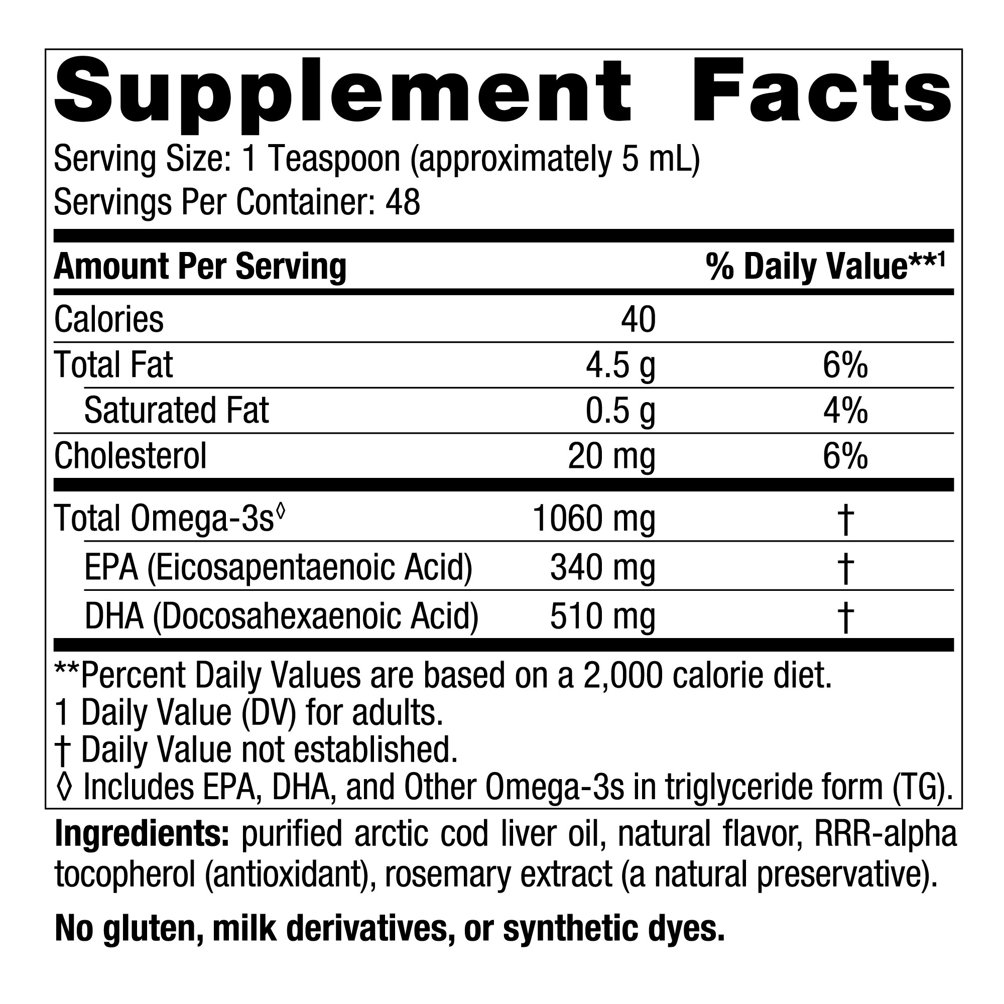 Nordic Naturals Arctic Cod Liver Oil Liquid 8oz. Orange