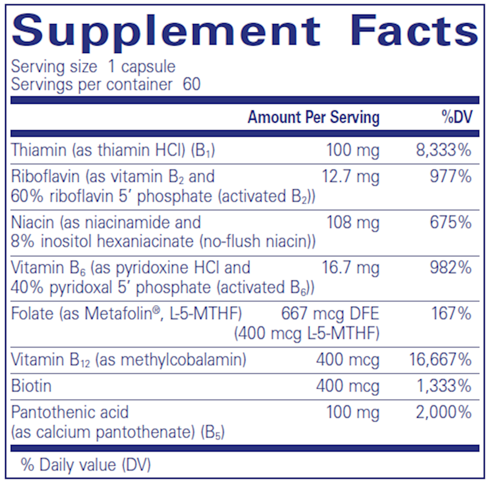 Pure Encapsulations B-Complex Plus 60 capsules