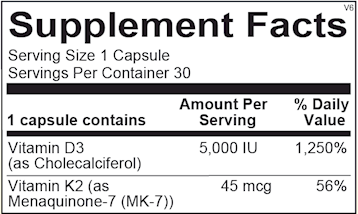 OrthoMolecular Vitamin K2 with D3 30 capsules