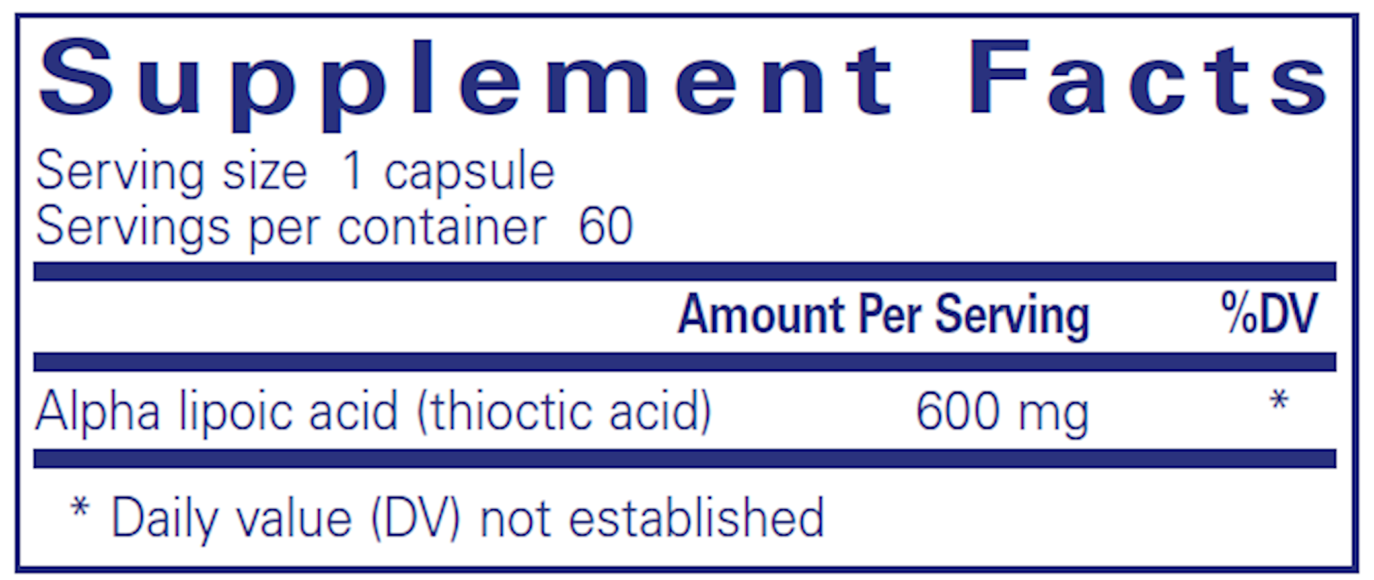 Pure Encapsulations Alpha Lipoic Acid 600mg 60 capsules
