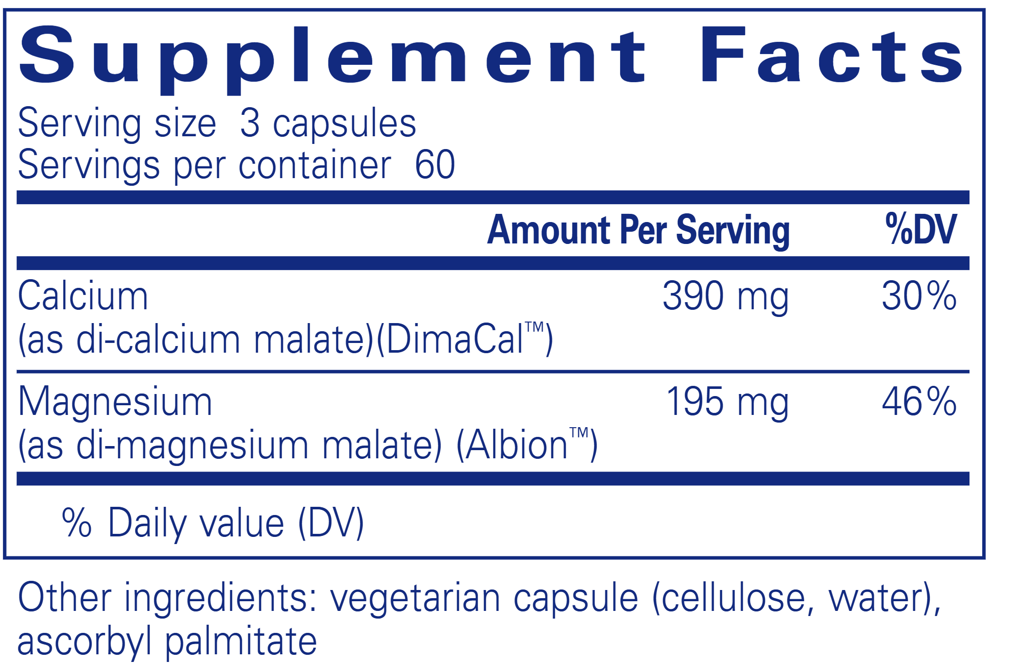Pure Encapsulations Calcium Magnesium (malate) 2:1 180 capsules