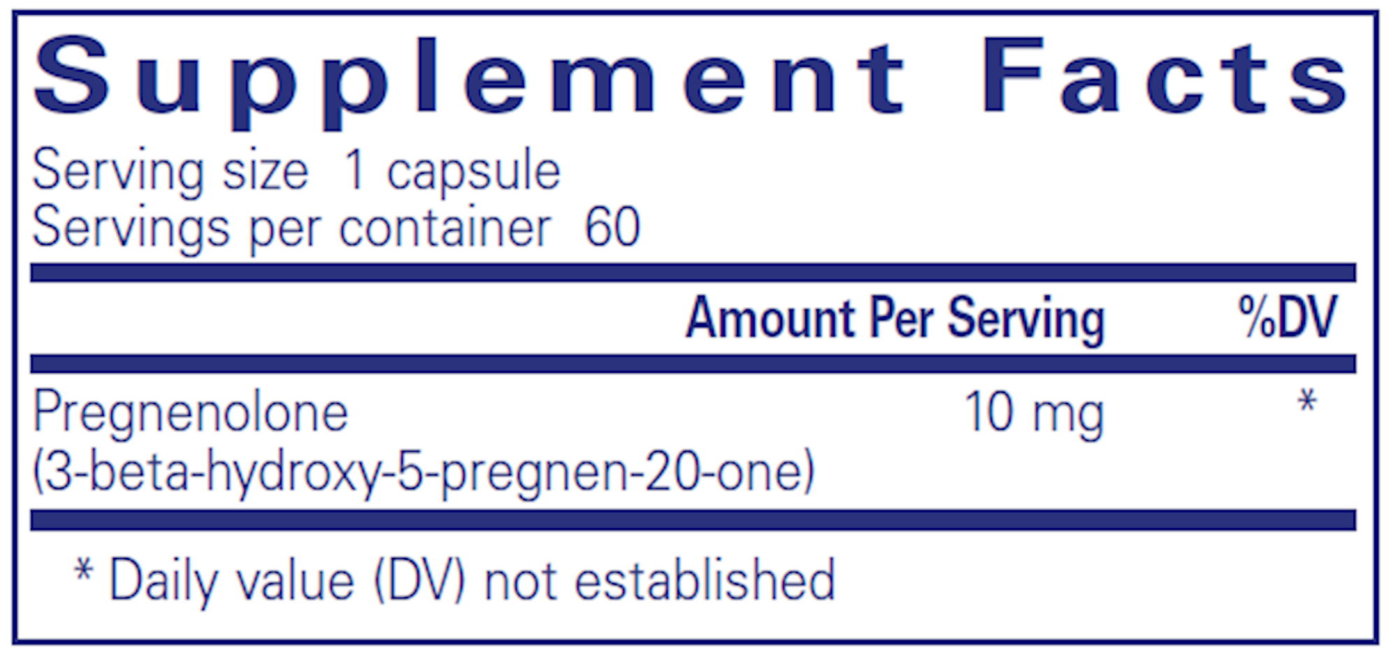 Pure Encapsulations Pregnenolone 10mg 60 capsules